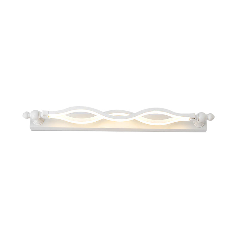 Twist Acrylic Vanity Light Modern 1 Light White LED Mirror Sconce in Warm/White/Natural Light, 20.5"/24" Wide Clearhalo 'Modern wall lights' 'Modern' 'Vanity Lights' 'Wall Lights' Lighting' 599847