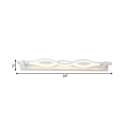 Twist Acrylic Vanity Light Modern 1 Light White LED Mirror Sconce in Warm/White/Natural Light, 20.5"/24" Wide Clearhalo 'Modern wall lights' 'Modern' 'Vanity Lights' 'Wall Lights' Lighting' 599849