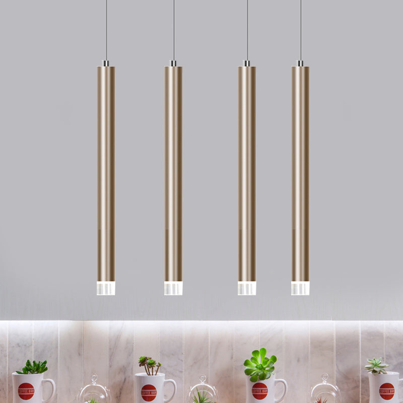 Flute Ceiling Pendant Light Modern Metal 1 Head Gold LED Pendant Light for Bar Counter in Warm/White Light, 12"/19.5"/23.5" Height Clearhalo 'Ceiling Lights' 'Modern Pendants' 'Modern' 'Pendant Lights' 'Pendants' Lighting' 600010