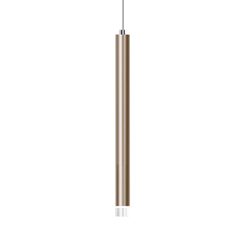 Flute Ceiling Pendant Light Modern Metal 1 Head Gold LED Pendant Light for Bar Counter in Warm/White Light, 12"/19.5"/23.5" Height Clearhalo 'Ceiling Lights' 'Modern Pendants' 'Modern' 'Pendant Lights' 'Pendants' Lighting' 600011