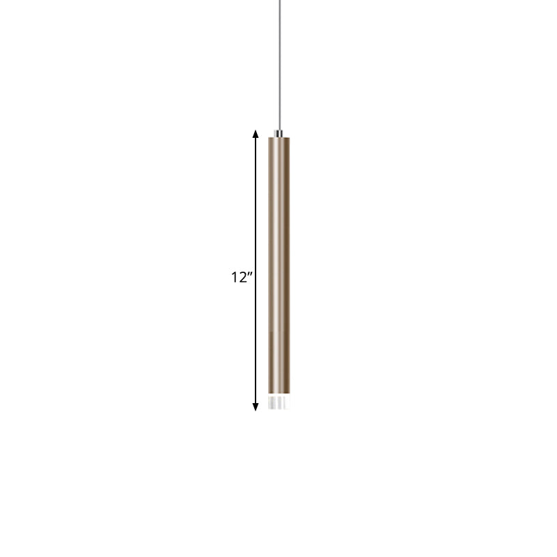 Flute Ceiling Pendant Light Modern Metal 1 Head Gold LED Pendant Light for Bar Counter in Warm/White Light, 12"/19.5"/23.5" Height Clearhalo 'Ceiling Lights' 'Modern Pendants' 'Modern' 'Pendant Lights' 'Pendants' Lighting' 600012