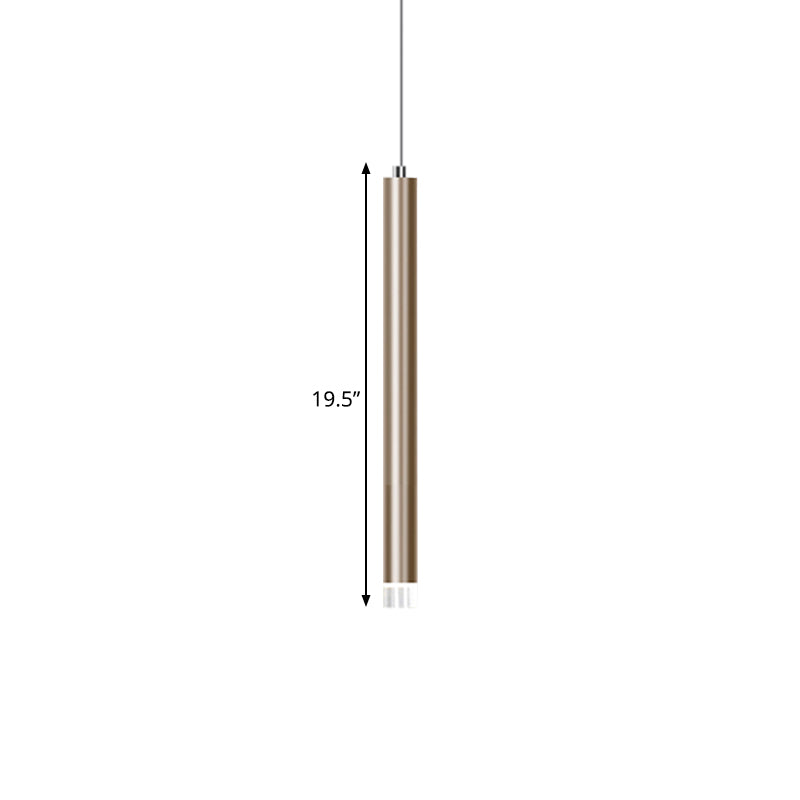 Flute Ceiling Pendant Light Modern Metal 1 Head Gold LED Pendant Light for Bar Counter in Warm/White Light, 12"/19.5"/23.5" Height Clearhalo 'Ceiling Lights' 'Modern Pendants' 'Modern' 'Pendant Lights' 'Pendants' Lighting' 600013