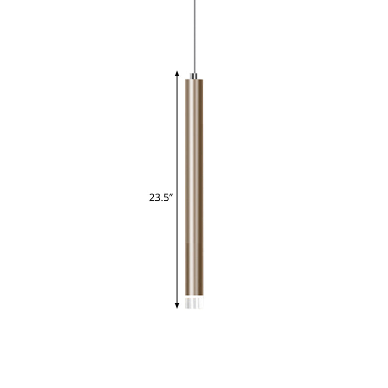 Flute Ceiling Pendant Light Modern Metal 1 Head Gold LED Pendant Light for Bar Counter in Warm/White Light, 12"/19.5"/23.5" Height Clearhalo 'Ceiling Lights' 'Modern Pendants' 'Modern' 'Pendant Lights' 'Pendants' Lighting' 600014