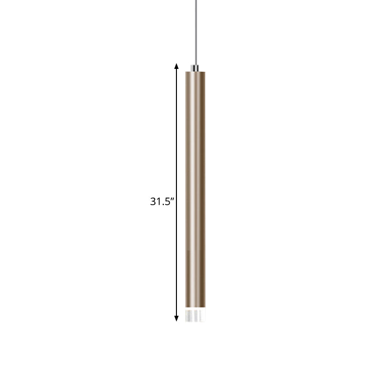 Flute Ceiling Pendant Light Modern Metal 1 Head Gold LED Pendant Light for Bar Counter in Warm/White Light, 12"/19.5"/23.5" Height Clearhalo 'Ceiling Lights' 'Modern Pendants' 'Modern' 'Pendant Lights' 'Pendants' Lighting' 600015