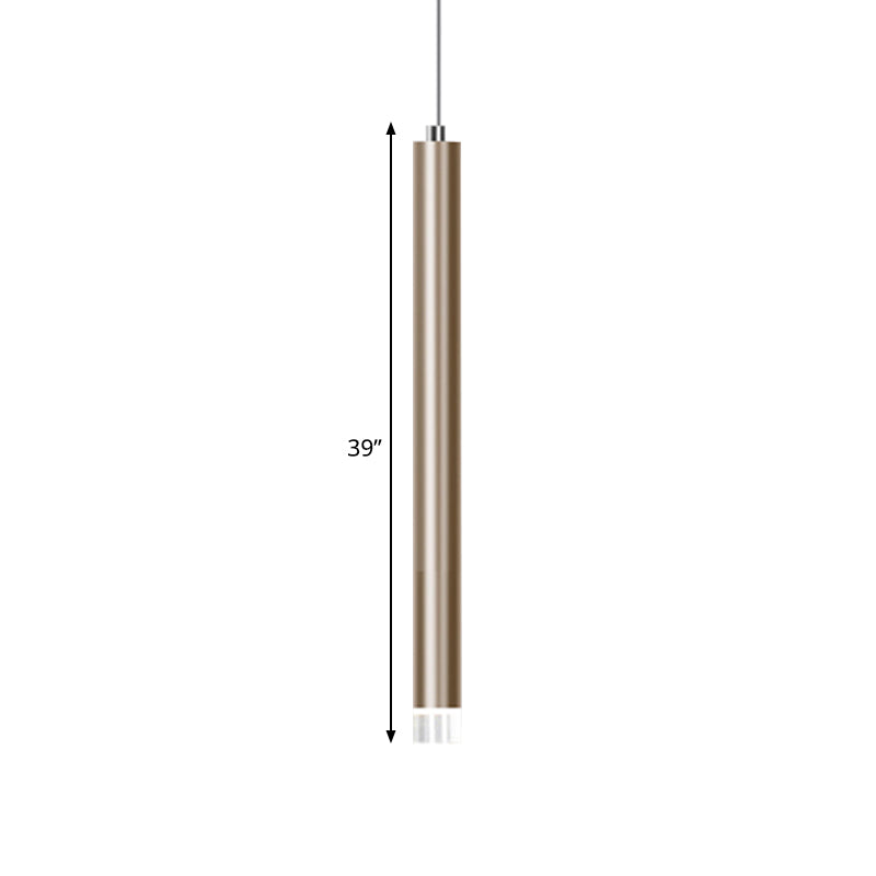 Flute Ceiling Pendant Light Modern Metal 1 Head Gold LED Pendant Light for Bar Counter in Warm/White Light, 12"/19.5"/23.5" Height Clearhalo 'Ceiling Lights' 'Modern Pendants' 'Modern' 'Pendant Lights' 'Pendants' Lighting' 600016