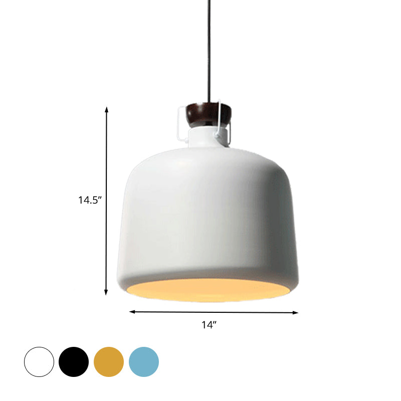 Cylinder Shade Metal Hanging Light Fixture Modernism 1 Bulb Living Room Pendant Ceiling Lamp with Adjustable Cord in White/Black Clearhalo 'Ceiling Lights' 'Modern Pendants' 'Modern' 'Pendant Lights' 'Pendants' Lighting' 600048