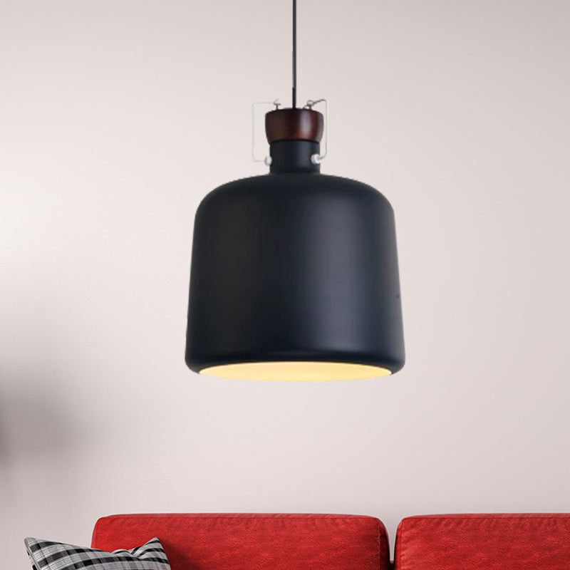 Cylinder Shade Metal Hanging Light Fixture Modernism 1 Bulb Living Room Pendant Ceiling Lamp with Adjustable Cord in White/Black Clearhalo 'Ceiling Lights' 'Modern Pendants' 'Modern' 'Pendant Lights' 'Pendants' Lighting' 600050