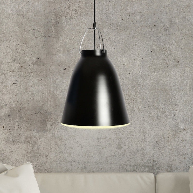 Modern Style Bell Ceiling Pendant 1 Head Metallic Hanging Light Fixture in Black/White for Dining Room Black Clearhalo 'Ceiling Lights' 'Modern Pendants' 'Modern' 'Pendant Lights' 'Pendants' Lighting' 600066