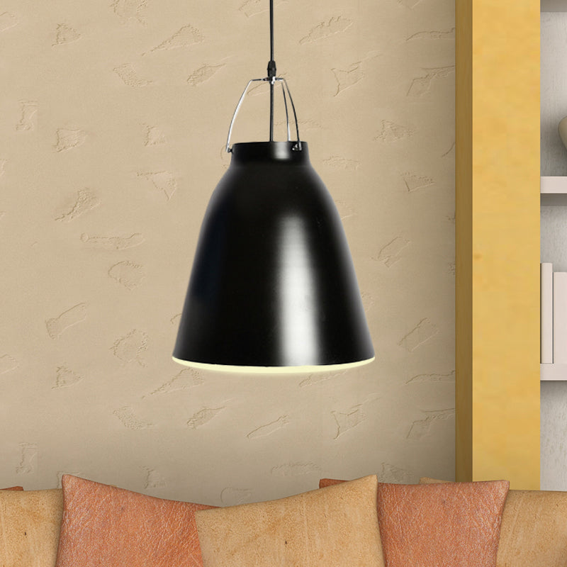 Modern Style Bell Ceiling Pendant 1 Head Metallic Hanging Light Fixture in Black/White for Dining Room Clearhalo 'Ceiling Lights' 'Modern Pendants' 'Modern' 'Pendant Lights' 'Pendants' Lighting' 600067