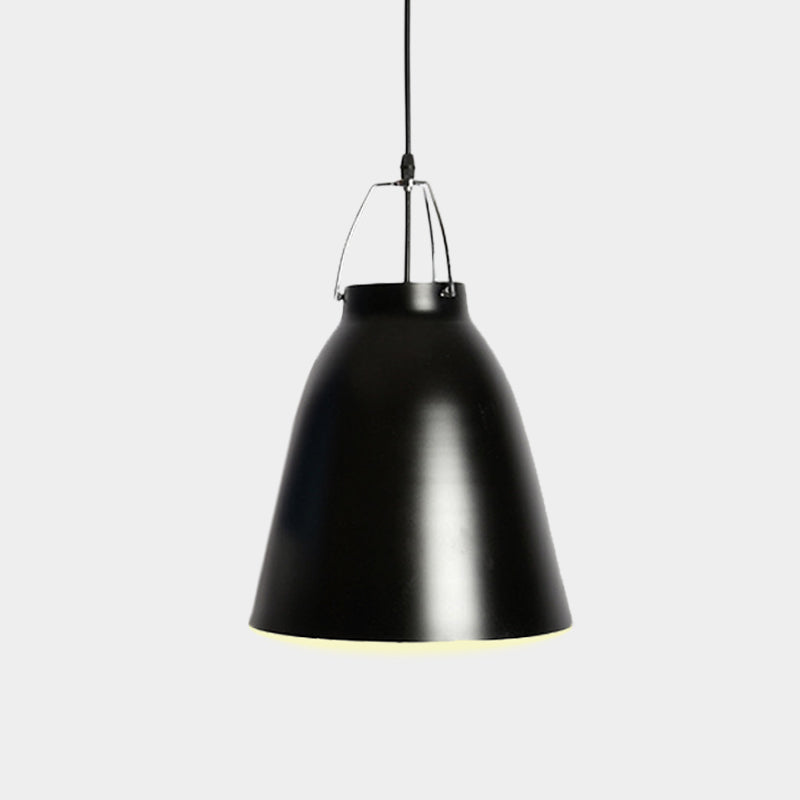 Modern Style Bell Ceiling Pendant 1 Head Metallic Hanging Light Fixture in Black/White for Dining Room Clearhalo 'Ceiling Lights' 'Modern Pendants' 'Modern' 'Pendant Lights' 'Pendants' Lighting' 600069