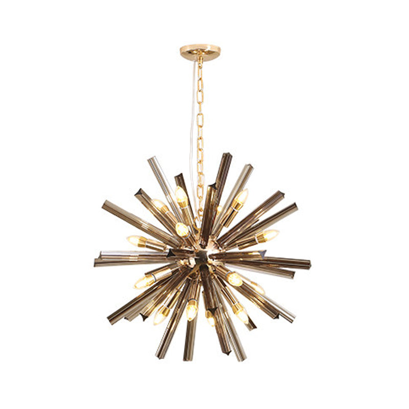 Modernism Starburst Chandelier Pendant Light Crystal 9/16 Lights Hanging Ceiling Light in Grey Clearhalo 'Ceiling Lights' 'Chandeliers' 'Modern Chandeliers' 'Modern' Lighting' 600142