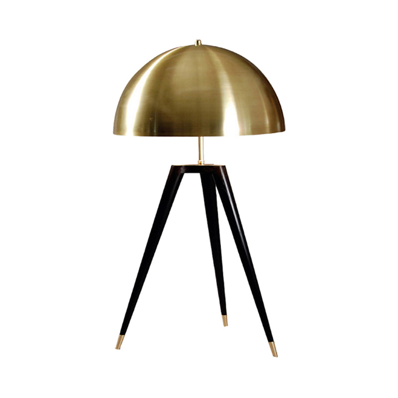 Gold Finish Dome Table Lamp Contemporary 1 Light Metallic Table Light with Tripod for Living Room Clearhalo 'Lamps' 'Table Lamps' Lighting' 600162