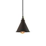 Antique Cone Shade Hanging Lighting 1 Bulb Metallic Ceiling Light Fixture in Black for Restaurant Clearhalo 'Art Deco Pendants' 'Cast Iron' 'Ceiling Lights' 'Ceramic' 'Crystal' 'Industrial Pendants' 'Industrial' 'Metal' 'Middle Century Pendants' 'Pendant Lights' 'Pendants' 'Tiffany' Lighting' 600189