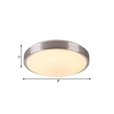 Aluminum Round Flush Light with Acrylic Diffuser Modern Warm/White Light LED Balcony Ceiling Mounted Light in Silver, 8"/11.5" Dia Clearhalo 'Ceiling Lights' 'Close To Ceiling Lights' 'Close to ceiling' 'Flush mount' Lighting' 600210