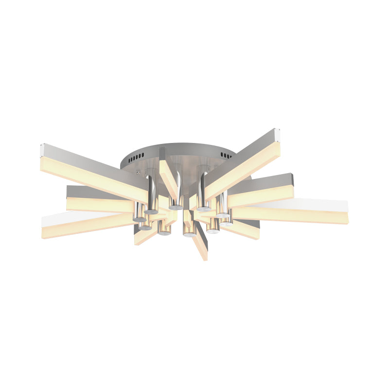 5/6 Lights Indoor Semi Mount Lighting with Sputnik Acrylic Shade Modern Silver Finish Ceiling Light Fixture Clearhalo 'Ceiling Lights' 'Close To Ceiling Lights' 'Close to ceiling' 'Semi-flushmount' Lighting' 600410