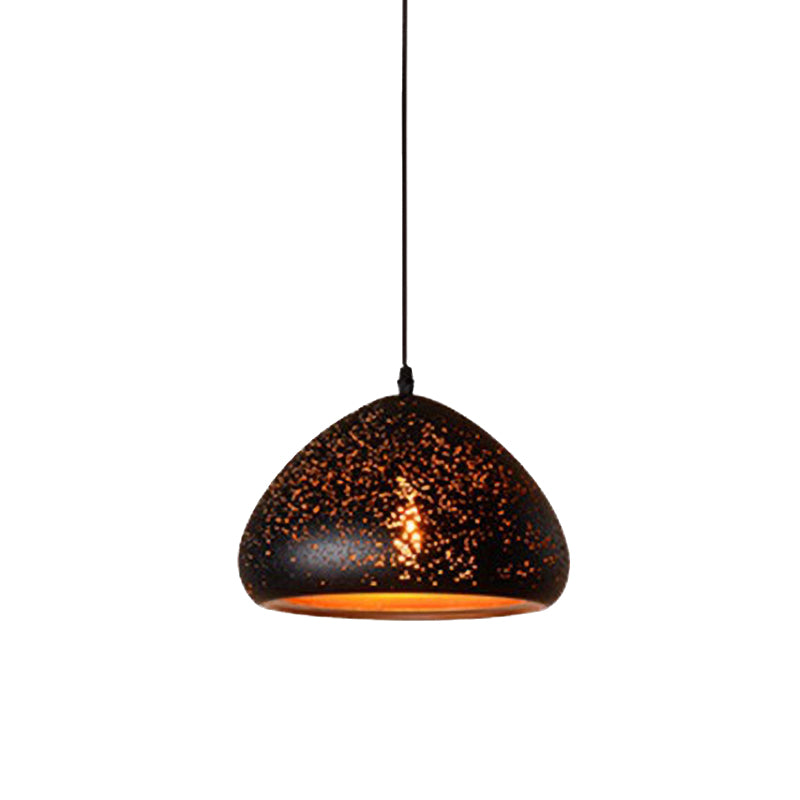 Black Cone/Bowl Pendant Light Antique Style Metal 1 Light Indoor Hanging Lamp with Pierced Design Clearhalo 'Ceiling Lights' 'Modern Pendants' 'Modern' 'Pendant Lights' 'Pendants' Lighting' 600445