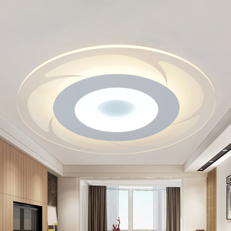 Acrylic Ultra Thin Ceiling Light Modern LED Flush Mount Light in Warm/White, 16.5"/20.5"/24.5" Wide White Clearhalo 'Ceiling Lights' 'Close To Ceiling Lights' 'Close to ceiling' 'Flush mount' Lighting' 600626