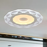 16.5"/20.5"/24.5" Wide LED Living Room Flush Mount Light with Diamond-Shaped Acrylic Shade White Ceiling Lamp in Warm/White Light Clearhalo 'Ceiling Lights' 'Close To Ceiling Lights' 'Close to ceiling' 'Flush mount' Lighting' 600636