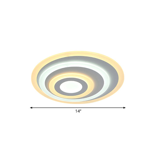 Ellipse Flushmount Simple Acrylic LED 14"/19.5"/23.5" Wide White Ceiling Mounted Fixture in Warm/White Light Clearhalo 'Ceiling Lights' 'Close To Ceiling Lights' 'Close to ceiling' 'Flush mount' Lighting' 600701