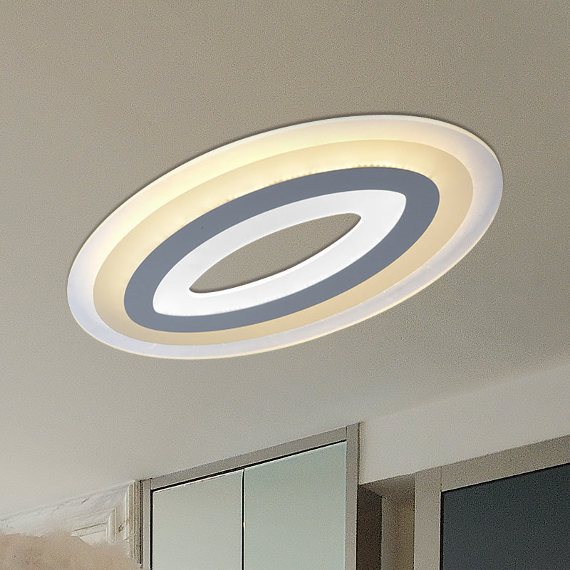 Acrylic Oval Ceiling Light Fixture Modern LED Flush Mount Lamp in Warm/White, 23"/27"/34.5" Wide Clearhalo 'Ceiling Lights' 'Close To Ceiling Lights' 'Close to ceiling' 'Flush mount' Lighting' 600712