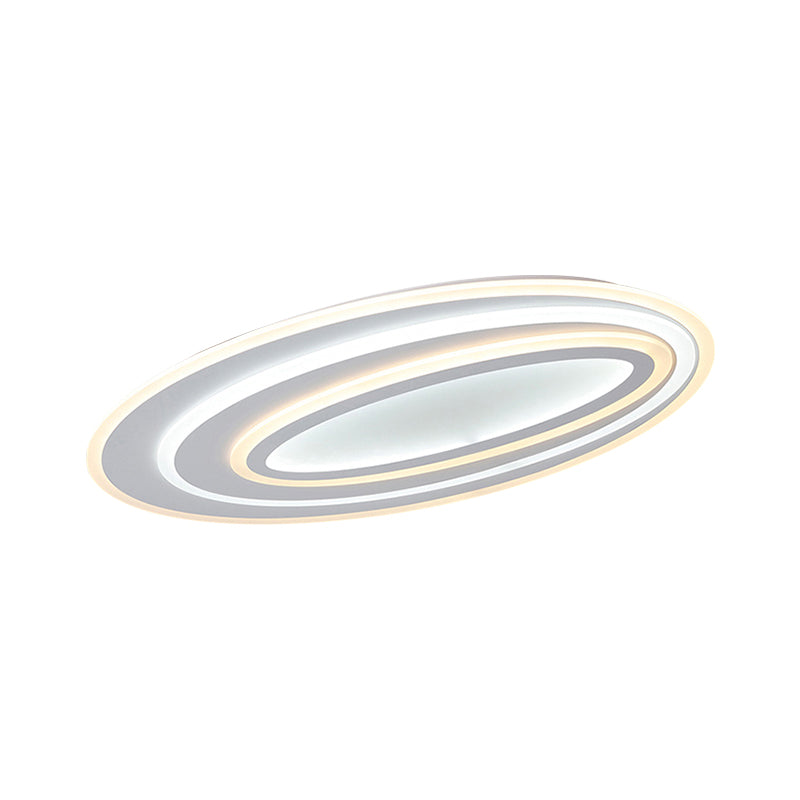 Oval Flushmount Light Simple Acrylic LED 19.5"/23.5"/31.5" Wide Bedroom Flush Ceiling Lamp in Warm/White Light Clearhalo 'Ceiling Lights' 'Close To Ceiling Lights' 'Close to ceiling' 'Flush mount' Lighting' 600745