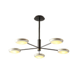 Disc Hanging Ceiling Light Post Modern Metal 5 Lights Dining Room Chandelier Lamp in Silver Clearhalo 'Ceiling Lights' 'Chandeliers' 'Modern Chandeliers' 'Modern' Lighting' 600838