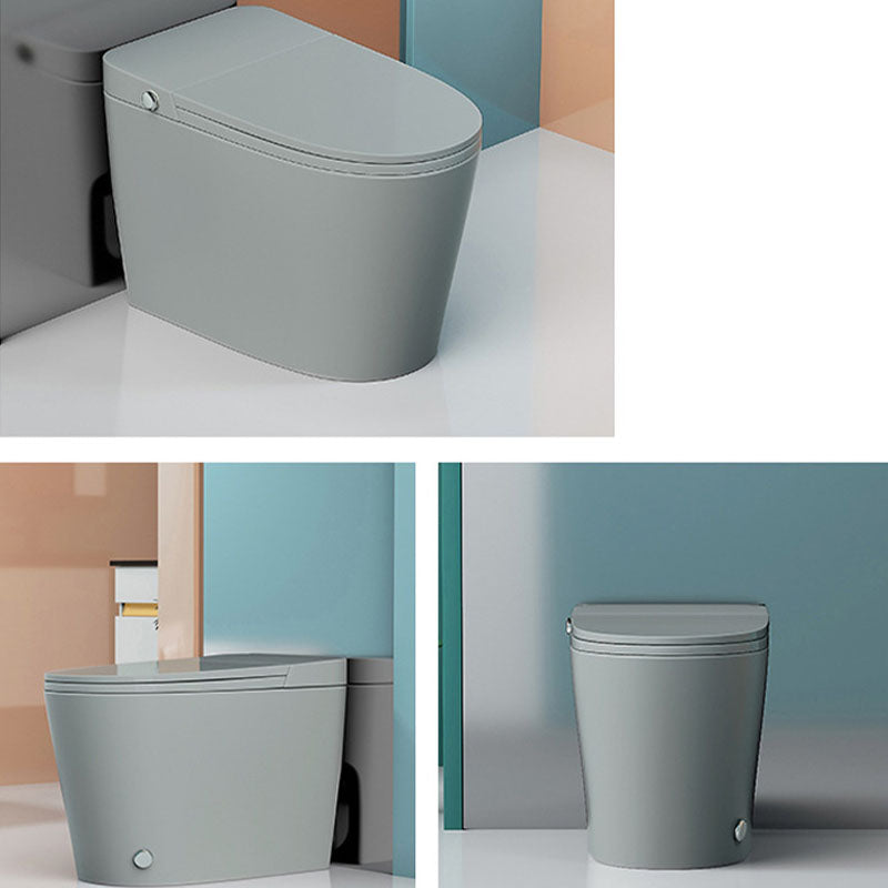 Inodoro moderno gris con sifón y chorro de agua, inodoro de una pieza para  montaje en pared para baño - Clearhalo