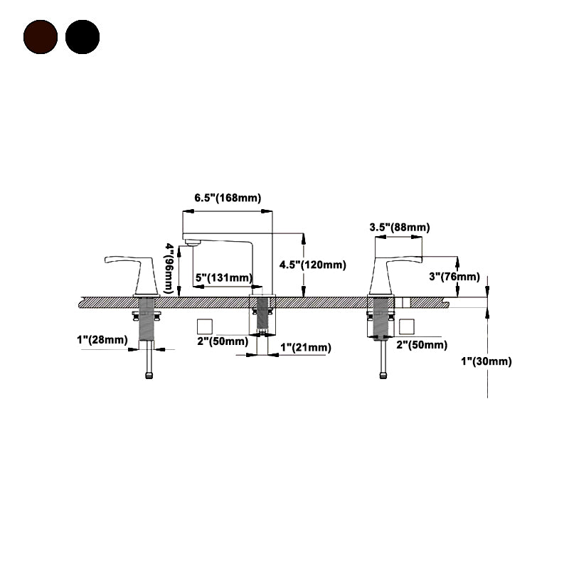 Modern 2-Handle Bathroom Sink Faucet 3 Hole Widespread Bathroom Faucet with Steel Clearhalo 'bathroom_sink_faucets' 'Conjunta de Baño y Conjunta de Grifo' 'Coronamiento de Baño y Dispositivo de Baño' 'Grifo del lavabo del baño' 'Hogar' 'home_improvement' 'home_improvement_bathroom_sink_faucets' 'Mejoras para el hogar' 6013280