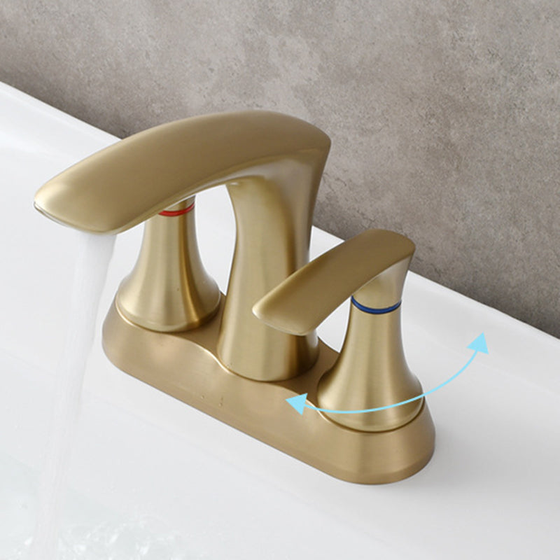 Square 2-Handle Bathroom Faucet 3 Hole Centerset Lavatory Faucet Clearhalo 'Bathroom Remodel & Bathroom Fixtures' 'Bathroom Sink Faucets' 'Bathroom Sinks & Faucet Components' 'bathroom_sink_faucets' 'Home Improvement' 'home_improvement' 'home_improvement_bathroom_sink_faucets' 6013299