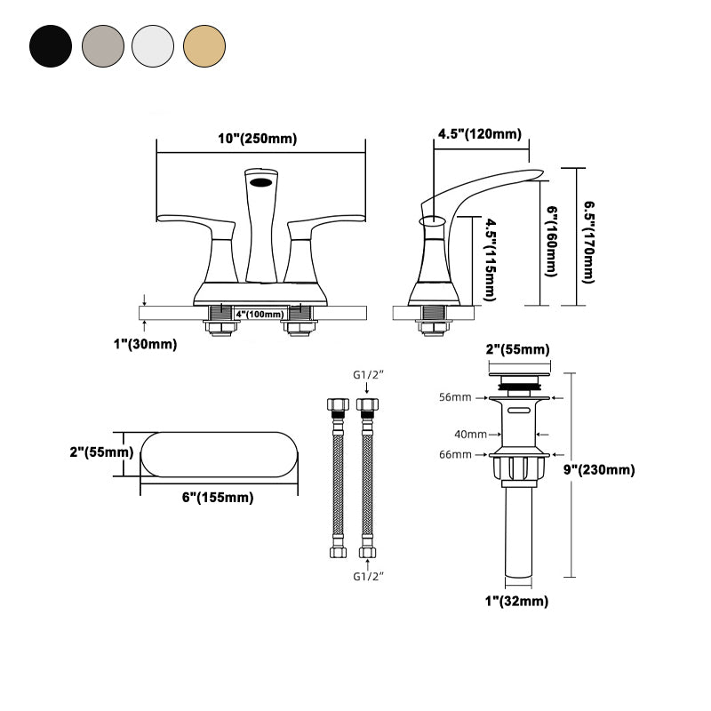 Square 2-Handle Bathroom Faucet 3 Hole Centerset Lavatory Faucet Clearhalo 'Bathroom Remodel & Bathroom Fixtures' 'Bathroom Sink Faucets' 'Bathroom Sinks & Faucet Components' 'bathroom_sink_faucets' 'Home Improvement' 'home_improvement' 'home_improvement_bathroom_sink_faucets' 6013300