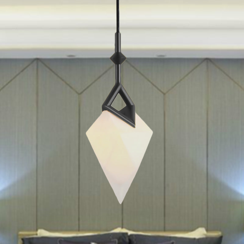 1/2-Light Bedroom Pendant Lighting with Pear Plastic Shade Nordic Style Black/Gold Hanging Light Fixture 1 Black Clearhalo 'Ceiling Lights' 'Modern Pendants' 'Modern' 'Pendant Lights' 'Pendants' Lighting' 601583