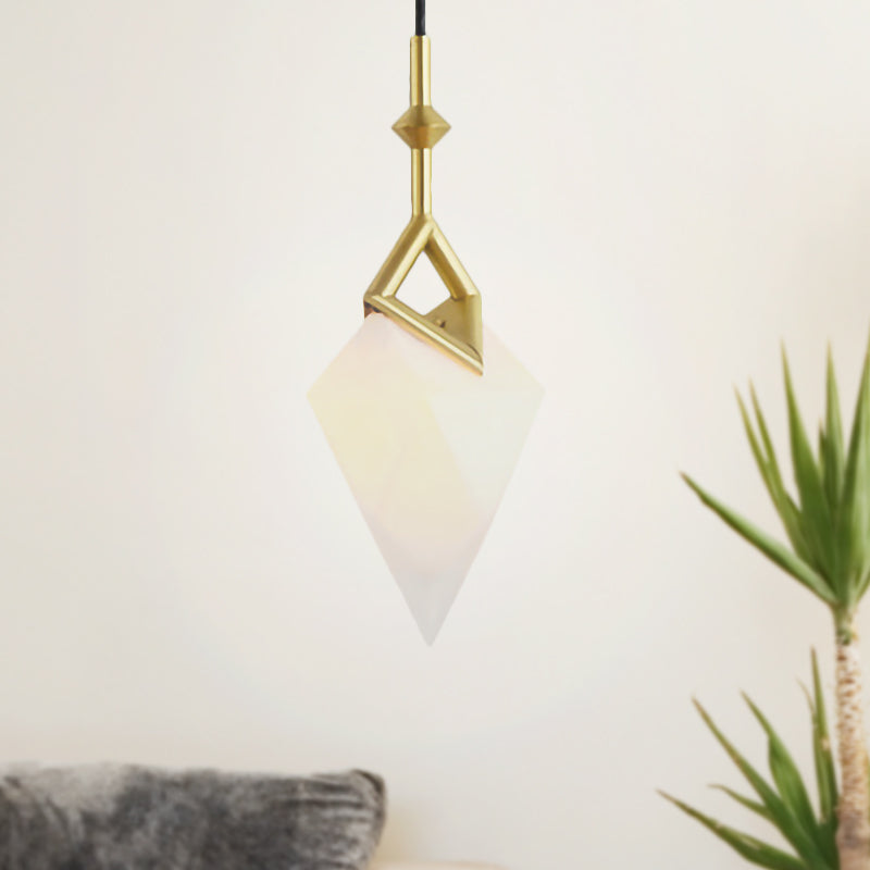 1/2-Light Bedroom Pendant Lighting with Pear Plastic Shade Nordic Style Black/Gold Hanging Light Fixture 1 Gold Clearhalo 'Ceiling Lights' 'Modern Pendants' 'Modern' 'Pendant Lights' 'Pendants' Lighting' 601592