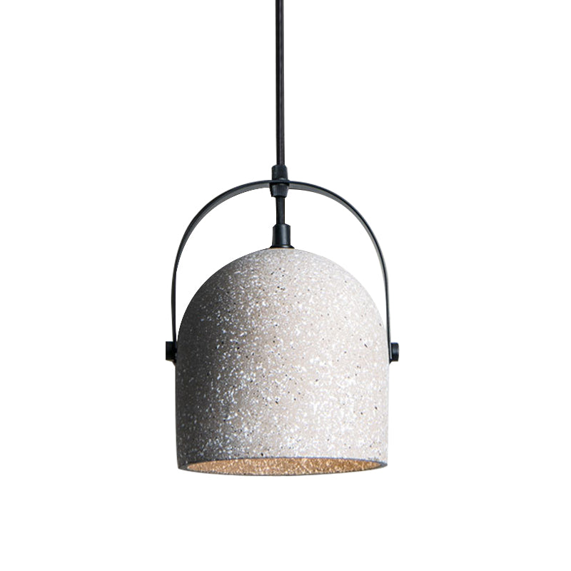 Dome Pendant Lighting Nordic Cement 1 Light Black/Grey/White Hanging Pendant Light Clearhalo 'Ceiling Lights' 'Modern Pendants' 'Modern' 'Pendant Lights' 'Pendants' Lighting' 601625