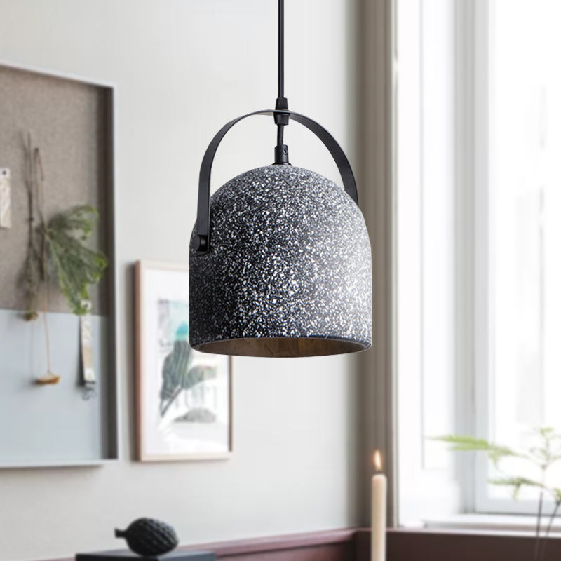 Dome Pendant Lighting Nordic Cement 1 Light Black/Grey/White Hanging Pendant Light Black Clearhalo 'Ceiling Lights' 'Modern Pendants' 'Modern' 'Pendant Lights' 'Pendants' Lighting' 601627