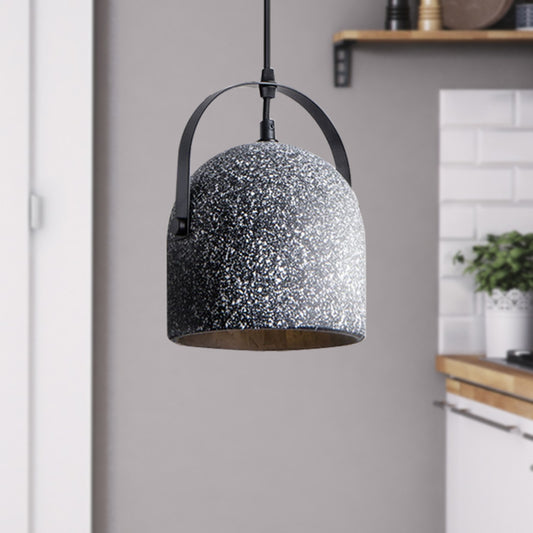 Dome Pendant Lighting Nordic Cement 1 Light Black/Grey/White Hanging Pendant Light Clearhalo 'Ceiling Lights' 'Modern Pendants' 'Modern' 'Pendant Lights' 'Pendants' Lighting' 601628