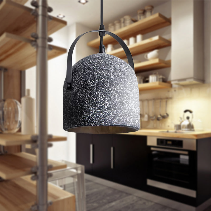 Dome Pendant Lighting Nordic Cement 1 Light Black/Grey/White Hanging Pendant Light Clearhalo 'Ceiling Lights' 'Modern Pendants' 'Modern' 'Pendant Lights' 'Pendants' Lighting' 601629