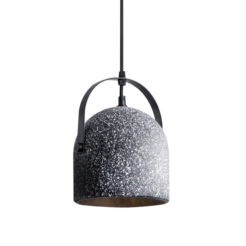 Dome Pendant Lighting Nordic Cement 1 Light Black/Grey/White Hanging Pendant Light Clearhalo 'Ceiling Lights' 'Modern Pendants' 'Modern' 'Pendant Lights' 'Pendants' Lighting' 601630