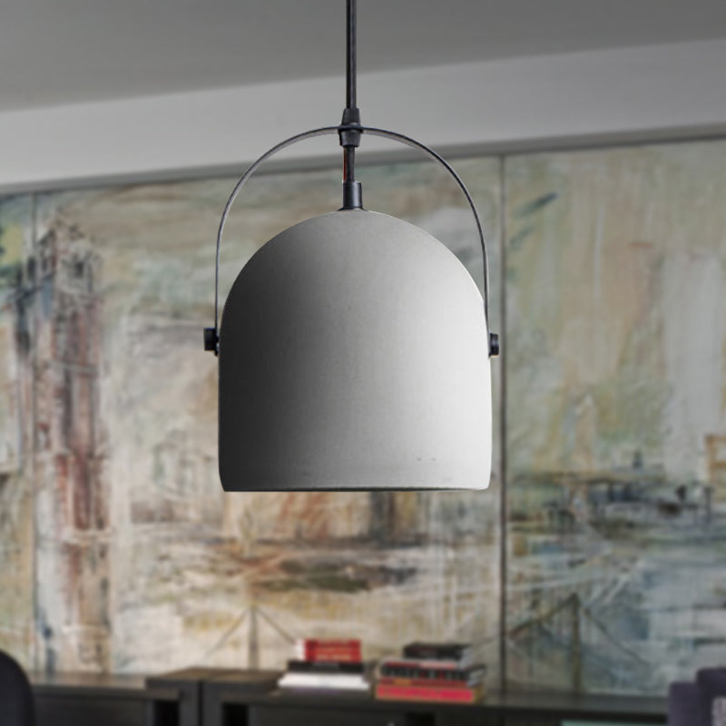 Dome Pendant Lighting Nordic Cement 1 Light Black/Grey/White Hanging Pendant Light Clearhalo 'Ceiling Lights' 'Modern Pendants' 'Modern' 'Pendant Lights' 'Pendants' Lighting' 601632