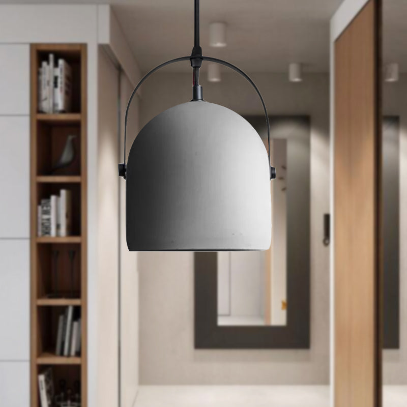 Dome Pendant Lighting Nordic Cement 1 Light Black/Grey/White Hanging Pendant Light Clearhalo 'Ceiling Lights' 'Modern Pendants' 'Modern' 'Pendant Lights' 'Pendants' Lighting' 601633