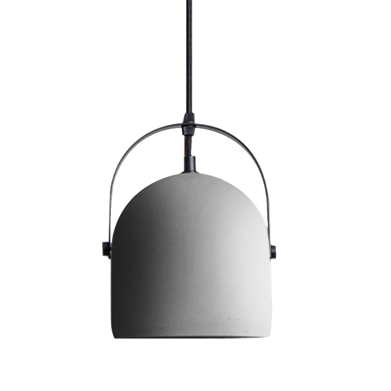 Dome Pendant Lighting Nordic Cement 1 Light Black/Grey/White Hanging Pendant Light Clearhalo 'Ceiling Lights' 'Modern Pendants' 'Modern' 'Pendant Lights' 'Pendants' Lighting' 601634