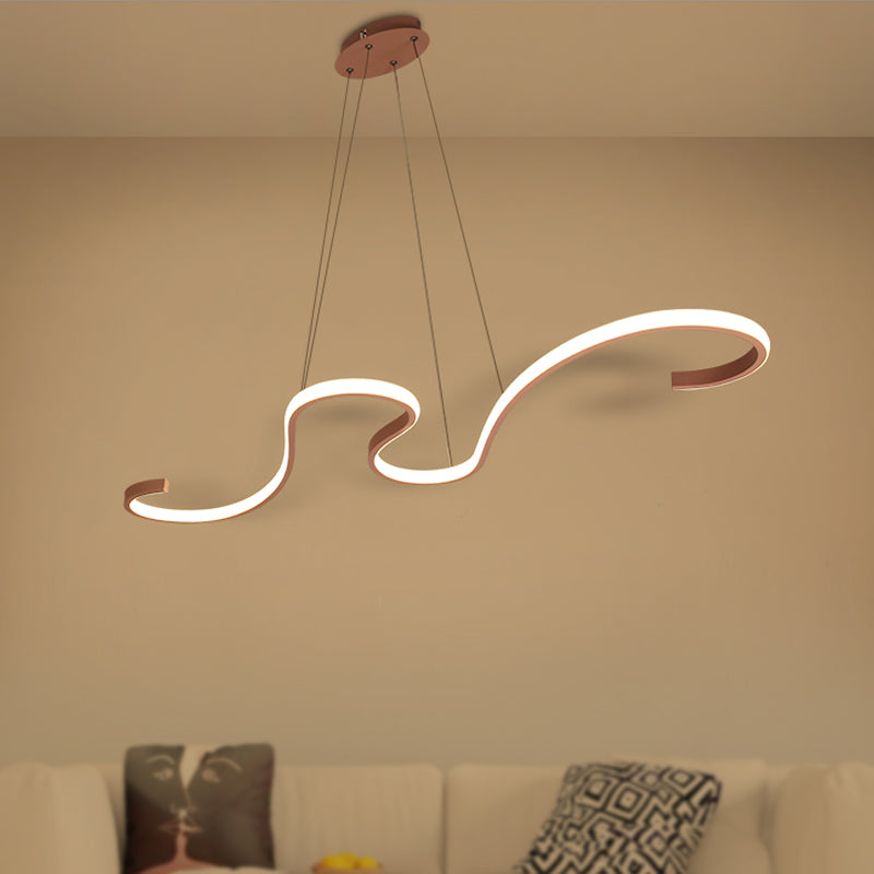 Twist Pendant Nordic Acrylic LED Pink/Black/White Hanging Ceiling Light in Warm/White/Natural Light Clearhalo 'Ceiling Lights' 'Modern Pendants' 'Modern' 'Pendant Lights' 'Pendants' Lighting' 601641