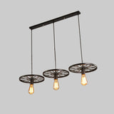 3/6/8 Heads Wheel Design Ceiling Fixture with Bare Bulb Vintage Industrial Black/Rust Metal Hanging Light Clearhalo 'Art Deco Pendants' 'Black' 'Cast Iron' 'Ceiling Lights' 'Ceramic' 'Crystal' 'Industrial Pendants' 'Industrial' 'Metal' 'Middle Century Pendants' 'Pendant Lights' 'Pendants' 'Rustic Pendants' 'Tiffany' Lighting' 601715