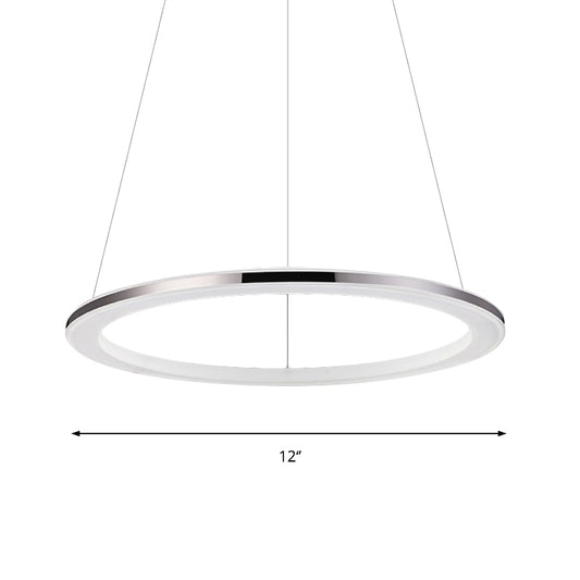 Acrylic Round Ceiling Pendant Contemporary LED 1/2/3-Head Silver Chandelier in Warm/White Light Clearhalo 'Ceiling Lights' 'Chandeliers' 'Modern Chandeliers' 'Modern' Lighting' 602196