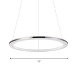 Acrylic Round Ceiling Pendant Contemporary LED 1/2/3-Head Silver Chandelier in Warm/White Light Clearhalo 'Ceiling Lights' 'Chandeliers' 'Modern Chandeliers' 'Modern' Lighting' 602196