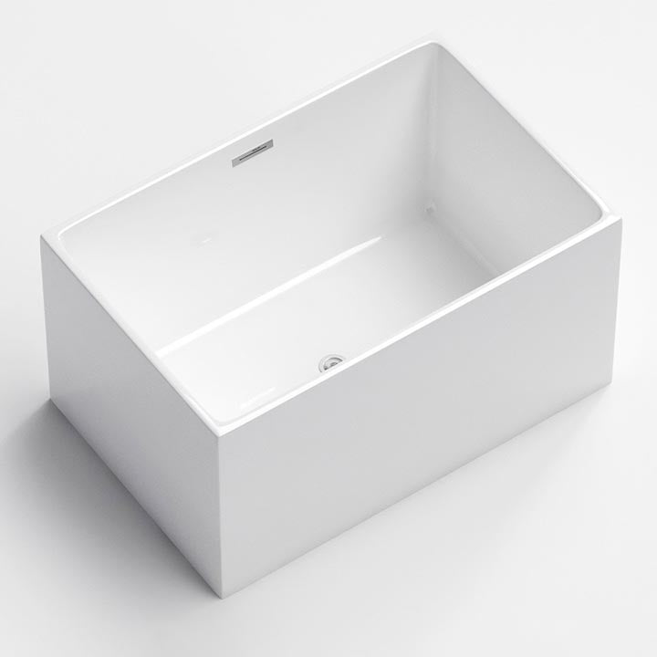 Modern Acrylic Alcove Bathtub 23.6" H Rectangular Bath Tub for Home White Clearhalo 'Bathroom Remodel & Bathroom Fixtures' 'Bathtubs' 'Home Improvement' 'home_improvement' 'home_improvement_bathtubs' 'Showers & Bathtubs' 6024394