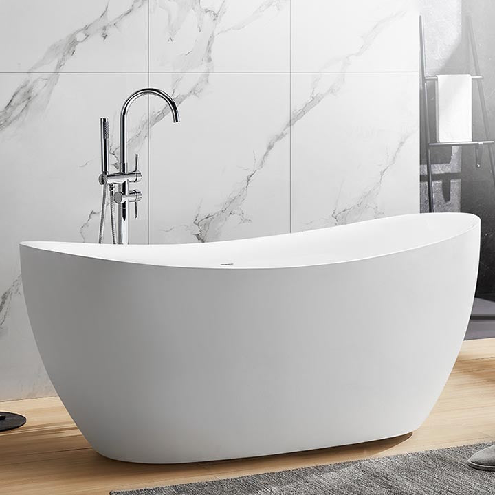 Modern Acrylic Bathtub Home and Hotel Freestanding Bath Tub in White Tub with Freestanding Tub Fillers Clearhalo 'Bathroom Remodel & Bathroom Fixtures' 'Bathtubs' 'Home Improvement' 'home_improvement' 'home_improvement_bathtubs' 'Showers & Bathtubs' 6024432