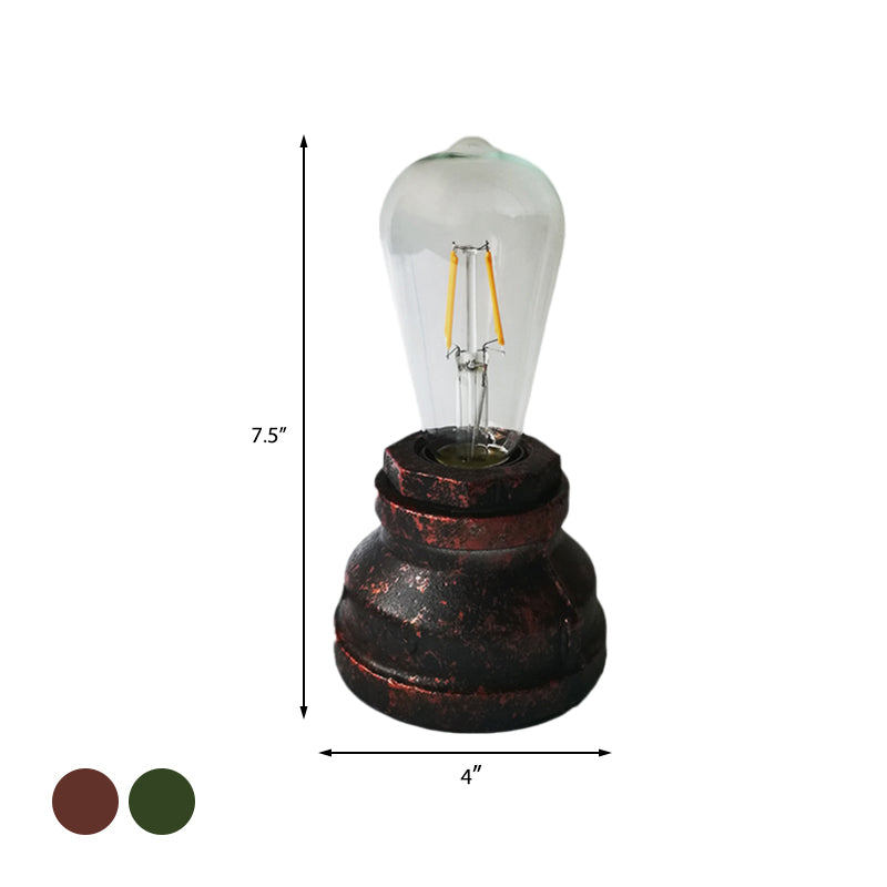 1-Light Metallic Small Desk Light Vintage Copper/Gold Finish Bare Bulb Study Room Plug In Table Lamp Clearhalo 'Lamps' 'Table Lamps' Lighting' 602722