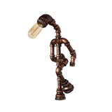 Metal Bronze Wall Sconce Light Standing Human Shape 1 Bulb Industrial Wall Mount Pipe Lamp Clearhalo 'Wall Lamps & Sconces' 'Wall Lights' Lighting' 602910