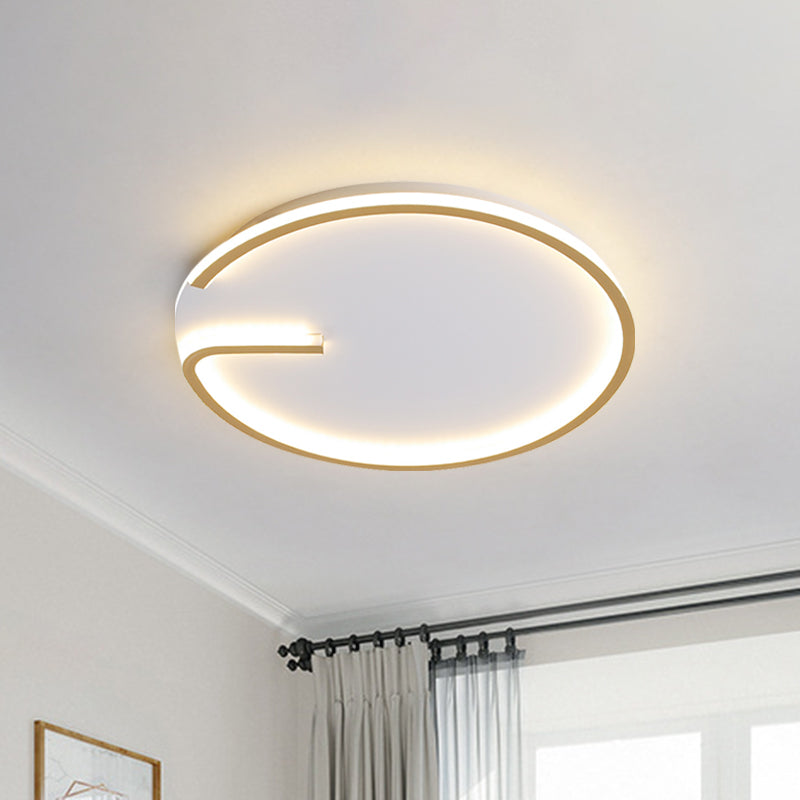 Round Bedroom Flushmount Lighting Acrylic 16"/19.5" Dia LED Modern Flush Mount Lamp in White with G-Pattern, Warm/White Light White Clearhalo 'Ceiling Lights' 'Close To Ceiling Lights' 'Close to ceiling' 'Flush mount' Lighting' 603597