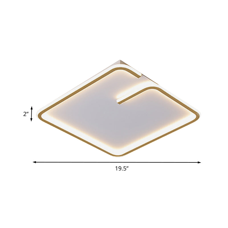 White Square Flushmount Simple LED Acrylic Flush Mounted Light in Warm/White Light, 16"/19.5" Width Clearhalo 'Ceiling Lights' 'Close To Ceiling Lights' 'Close to ceiling' 'Flush mount' Lighting' 603613